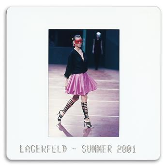 (FASHION--KARL LAGERFELD) A binder of approximately 200 slides from Karl Lagerfelds 1997-98 and 2001 seasons.